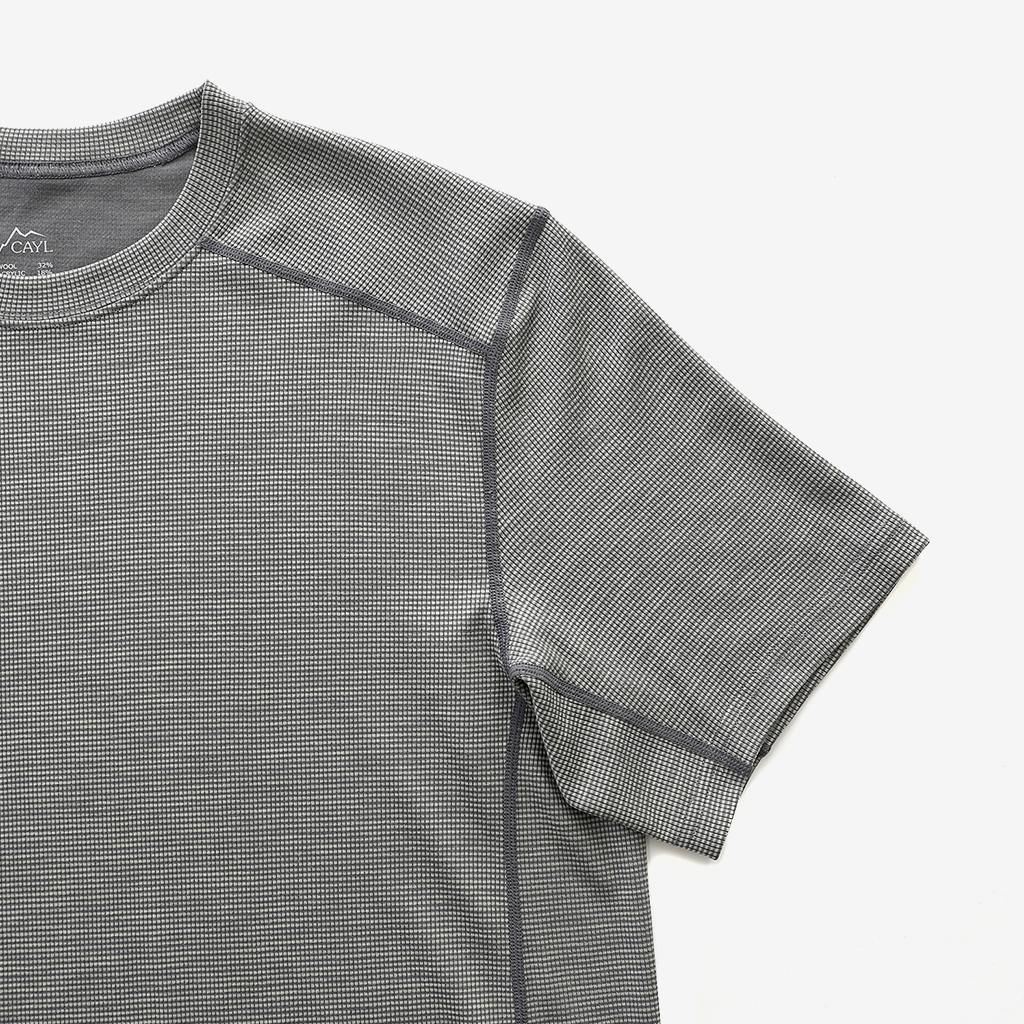 【CAYL】 live wool mix short sleeve / charcoal CAYL ケイル Live Wool Mix Short Sleeve Charcoal - Nicetime