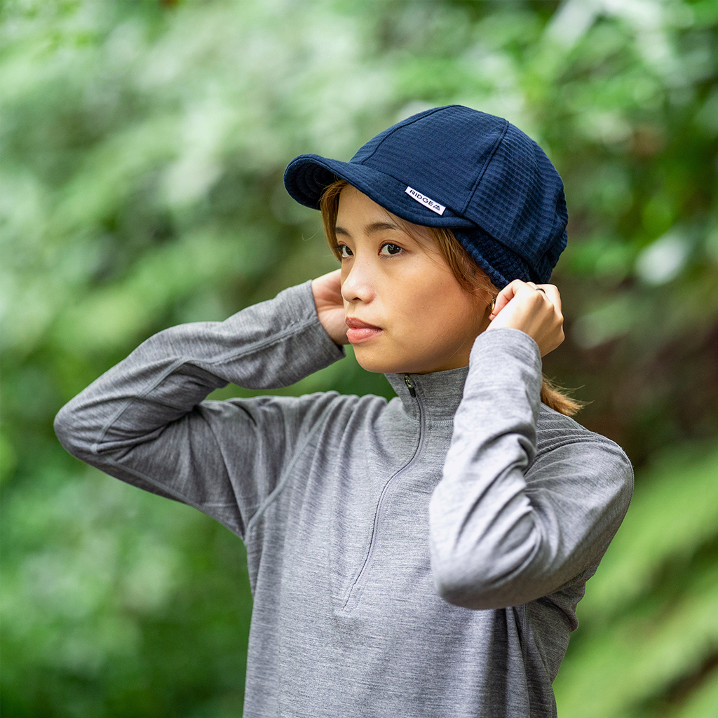 UNISEX One  リッジマウンテンギア グリッド メリノ イヤーマフ キャップ Grid Merino Earmuff Cap メリノウール RIDGE MOUNTAIN GEAR チャコール系