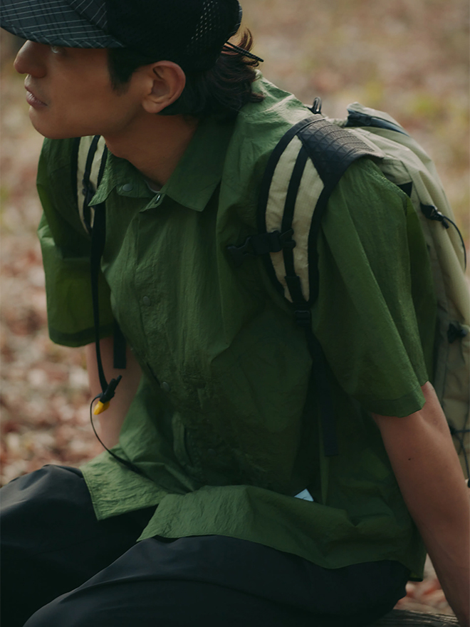 Nylon Short Sleeve Hiker Shirts Green