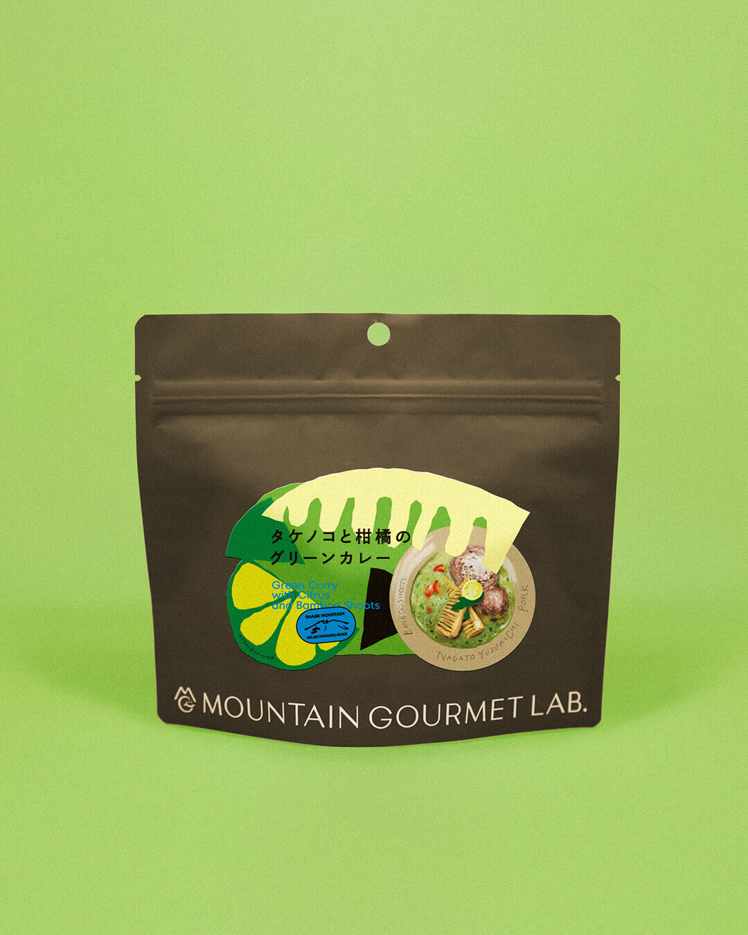 MOUNTAIN GOURMET LAB. �}�E���e���O�������{ �y�A���~�p�E�`�z�^�P�m�R�Ɗ��k�̃O���[���J���[